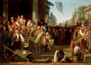 Painting "The Verdict of the People" by George Caleb Bingham.