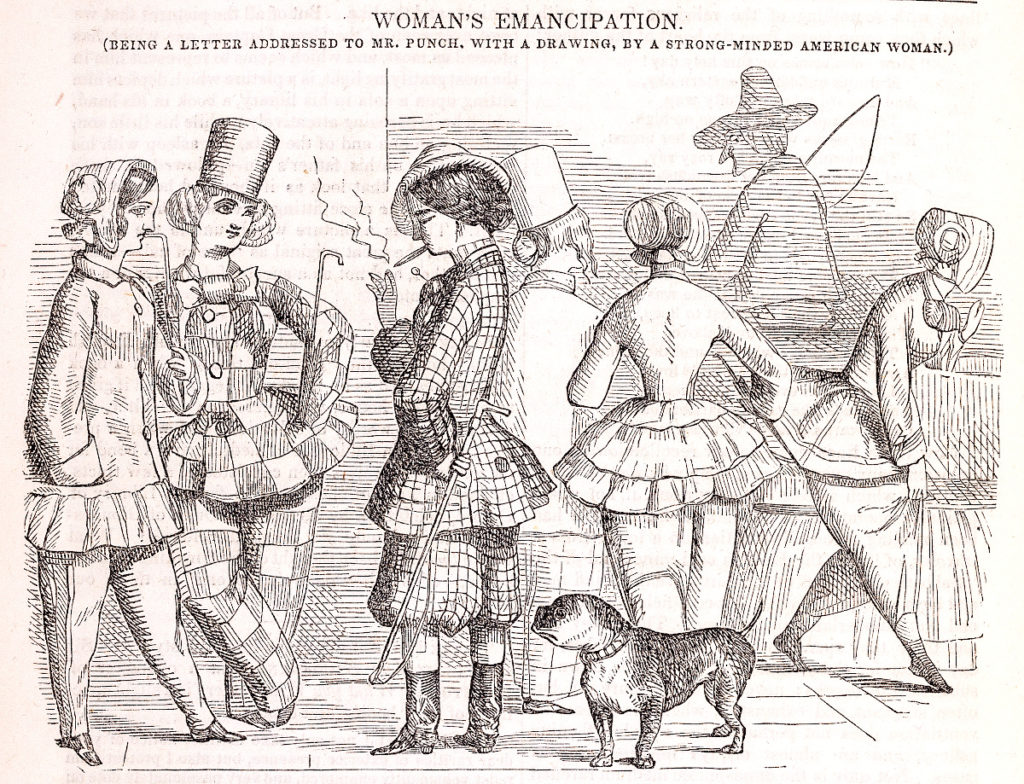 Cartoon dipicting woman's emancipation