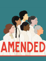 Cover of Amended podcast, a group of Suffragists lookingtowards the future.