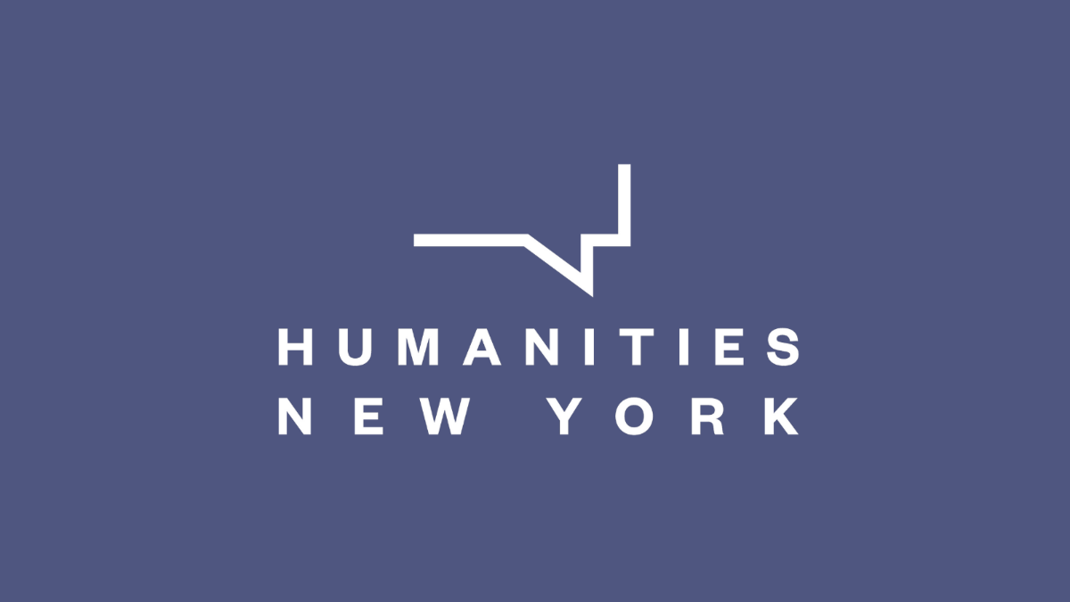 Humanities New York Logo on blue background